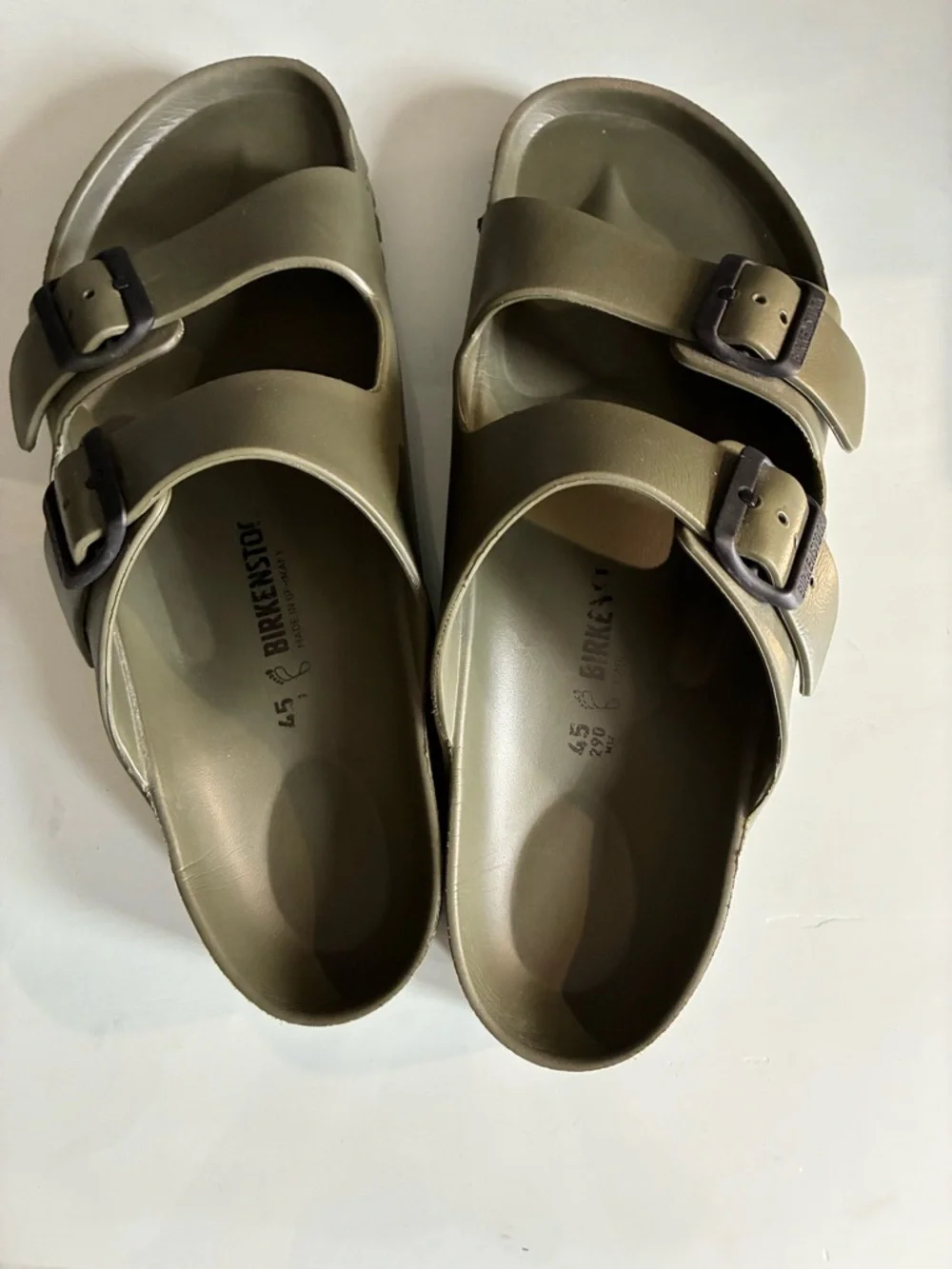 Men’s Arizona Stealth Olive Green Sandals Size 45 or 12-12.5 U.S.
